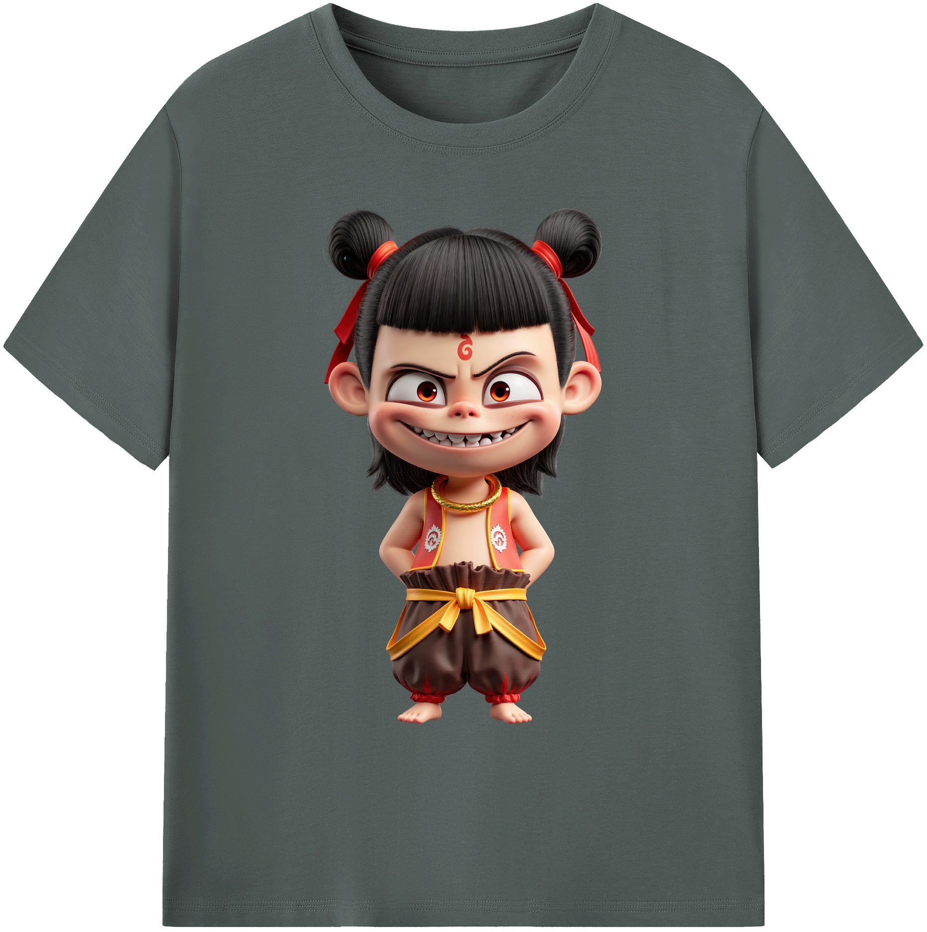 （画像用） Ne Zha 2 ナタ 魔童の大暴れ 綿100％ メンズ半袖Tシャツ｜肌触りやわらか＆通気性